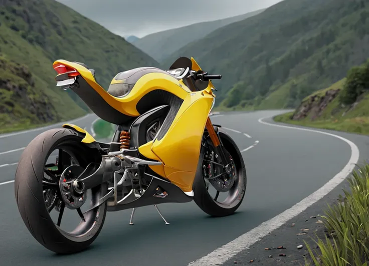 obc06 Motorcycle <lora:06_vehicle_obc06:1.0> on a road, 
outside, resonant,
nature at background, professional, realistic, high quality,
Chilly and overcast, <lora:general_vehicle:-0.25>