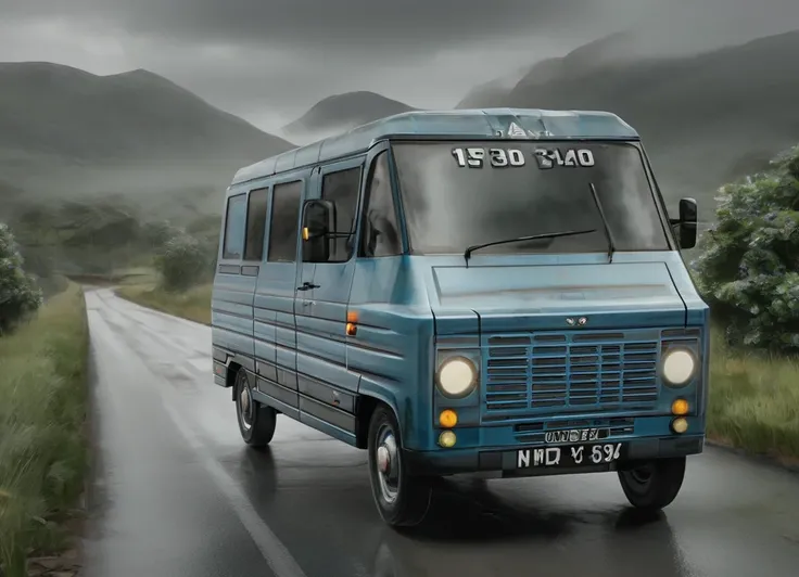 obc08 Van <lora:08_vehicle_obc08:1.0> on a road,
outside, grouchy,
nature at background, professional, realistic, high quality,
Light drizzle and overcast, <lora:general_vehicle:-0.10>