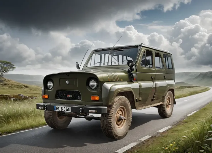 obc19 SUV <lora:19_vehicle_obc19:1.0> on a road,
outside, unusual,
nature at background, professional, realistic, high quality,
Overcast with dense clouds, <lora:general_vehicle:-0.20>