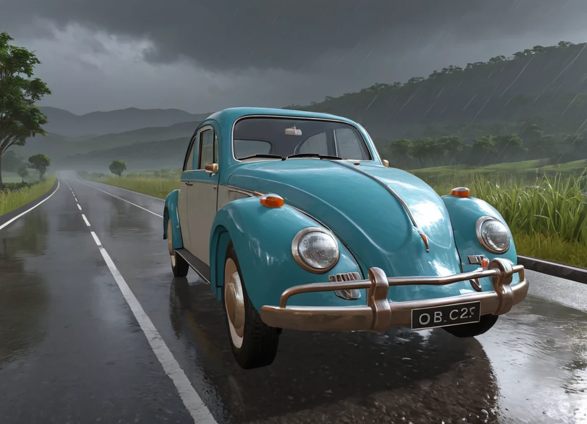 obc22 Car <lora:22_vehicle_obc22:1.0> on a road,
outside, fascinating,
nature at background, professional, realistic, high quality,
Light rain and overcast, <lora:general_vehicle:-0.10>