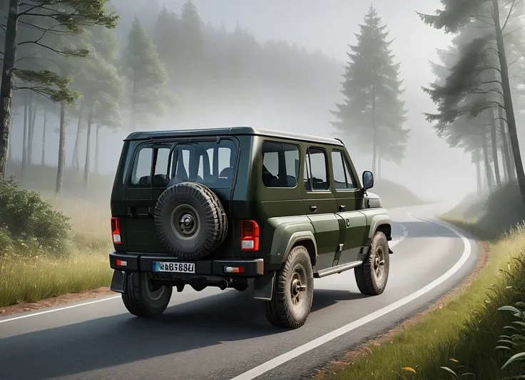 obc19 SUV <lora:19_vehicle_obc19:1.0> on a road,
outside, wispy,
nature at background, professional, realistic, high quality,
Foggy with limited visibility, <lora:general_vehicle:-0.10>