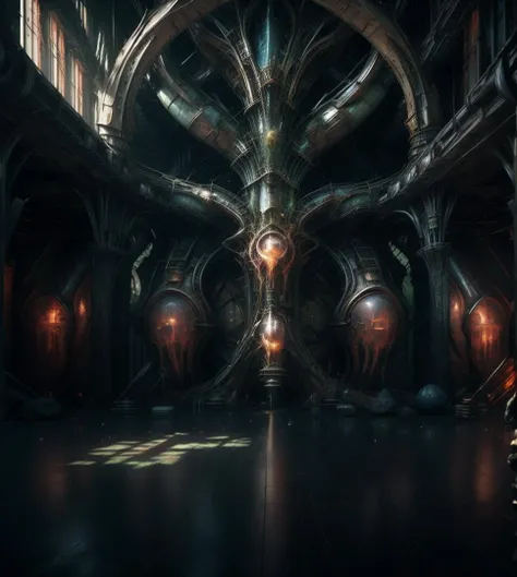 RAW photograph, strange and esoteric architecture,  [Industrial| warhammer chaos]  <lora:XSArchi_127:1>