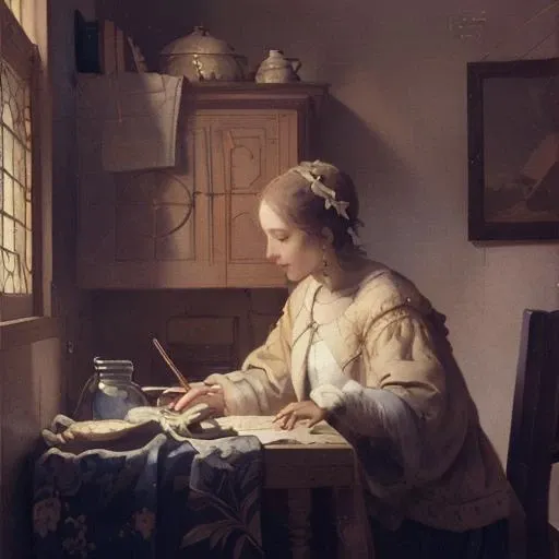 VERMEER, oil painting, portrait, indoors, 18th Century, realistic, portrait, <lora:VEMEER PORTRAIT_V1-000003:0.8>,