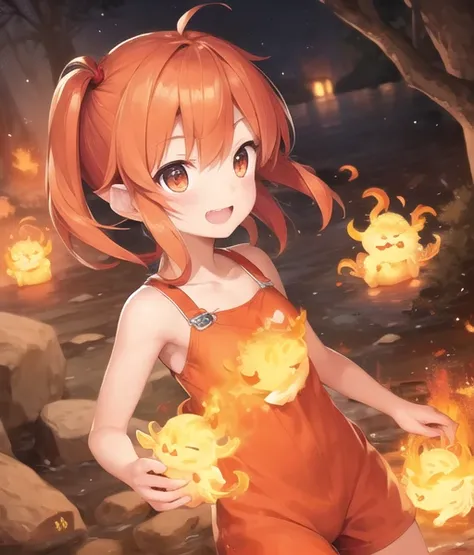 <lora:FireVFX:0.5> adorable fire sprite