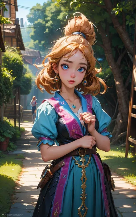 (masterpiece,best quality),HDR,high-definition,[[[Intricate Details]]],cinematic,photorealistic,1girl, CGI animation character, magical background, bright natural lighing, backlighting, professional studio quality, looking at camera, large round cute detailed eyes, cute, adorable, fantasy art, digital painting