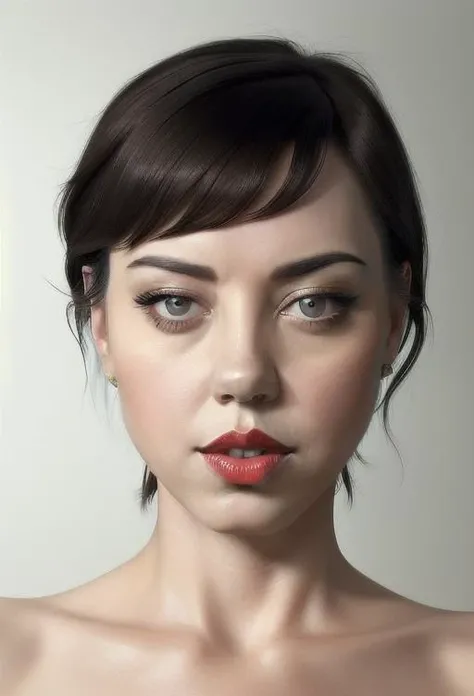 aubrey A close-up shot of a gorgeous woman with luscious red lipstick, capturing her striking green eyes and flawless complexion under soft, flattering lighting. This image showcases the beauty of femininity through its delicate details and subtleties, inviting viewers to appreciate the intricacies of human nature.