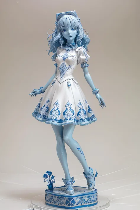 gzhel style, 1girl, white background <lora:gzhel_style:0.75> <lora:halfAssedLorasVol2_animeSculpture:0.5> anime_sculpture