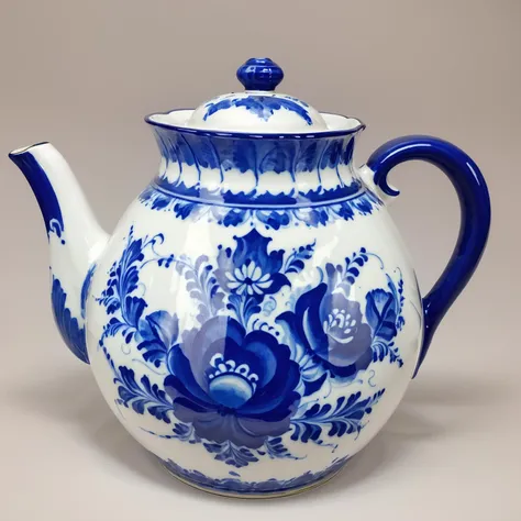 gzhel style, teapot, <lora:gzhel_style:0.6>