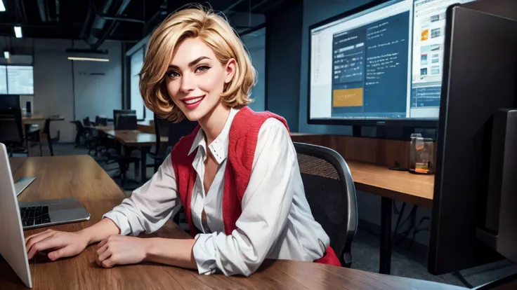an awarded profesional photography of (1man:1.3) human with hazel eyes and Thin Brows and male high-fade hairstyle and Chevron mustachein blonde color, dressed like a dog grin, hug in Co-working Space: A designated co-working space within the cafe provides a productive environment for individuals seeking a place to work or collaborate. The space is equipped with comfortable workstations, high-speed internet, and ample charging ports. ,(epic scene:1.3),ultradetialed character with perfect face,detailed skin,(ultrasharp:1.3),(masterpiece:1.1),best quality,(photorealistic:1.2),ultrarealistic,realistic ultradetailed character,4k perfect quality, <lyco:GoodHands-beta2:1> by by Lee Friedlander Task Lighting camera angle pov and cropped legs Magnificent,Imperceptible detail,Intricately designed, (perfect quality face:1.5) hyper-detailed complex, insanely detailed, detailed clothes, detailed skin, detailed body,