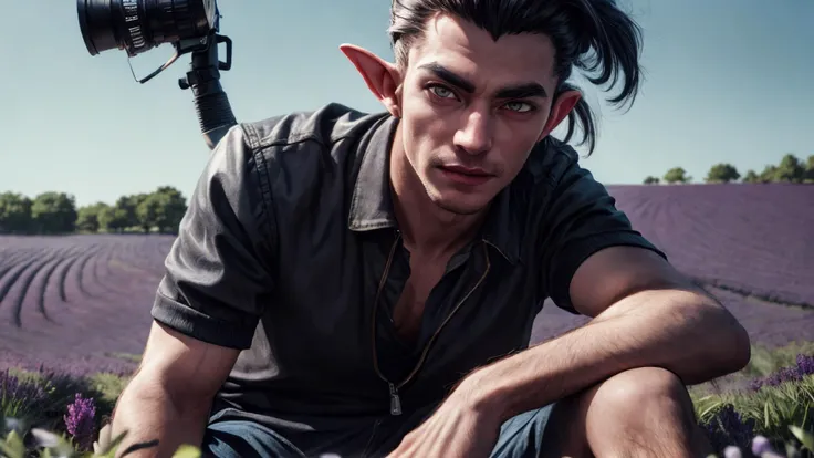 an awarded profesional photography of (1man:1.3) vampire with sparkling eyes eyes and Round Brows and male Straight Mid Fade hair hairstyle and 5 o'clock shadowin Obsidian Black color, dressed like a ninja troll face, head rest in in a fragrant lavender field in Provence ,(epic scene:1.3),ultradetialed character with perfect face,detailed skin,(ultrasharp:1.3),(masterpiece:1.1),best quality,(photorealistic:1.2),ultrarealistic,realistic ultradetailed character,4k perfect quality, <lyco:GoodHands-beta2:1> by Anthony Million Short Lighting camera angle dutch angle and feet out of frame Magnificent,Imperceptible detail,Intricately designed, (perfect quality face:1.5) hyper-detailed complex, insanely detailed, detailed clothes, detailed skin, detailed body,