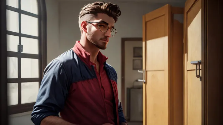an awarded profesional photography of (1man:1.3) Athenian with amber eyes and Trimmed Brows and male Neatly trimmed side-swept hairstyle with a subtle wave hairstyle and balbo shavingin Fiery red color, he wear graduation suit and Monolithic glasses classy, slouching in locker room ,(epic scene:1.3),ultradetialed character with perfect face,detailed skin,(ultrasharp:1.3),(masterpiece:1.1),best quality,(photorealistic:1.2),ultrarealistic,realistic ultradetailed character,4k perfect quality, <lyco:GoodHands-beta2:1> by Dmitriy Yoav Reinshtein Soft Fill Lighting camera angle from side and wide shot Magnificent,Imperceptible detail,Intricately designed, (perfect quality face:1.5) hyper-detailed complex, insanely detailed, detailed clothes, detailed skin, detailed body,