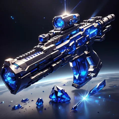 <lora:GemTech-22:1>, gemtech , scifi, internal reflections , transparent, inner details , sapphire,
(laser cannon ) , (simple background:1.3), game cg, 1 sniper rifle