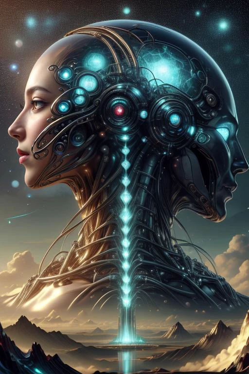 ethereal fantasy concept art of masterpiece,best quality,absurdres,high details,8K,photorealistic,amazing body,at distance,cowboy shot,posing,flirting,(playful gaze, smirking:1.1),1girl,kpop idol,<lora:GemTech:1>,gemtech,scifi,internal reflections,transparent,inner details,cables,wires,<lora:Concept_-_Giger-ish_Biomechanicals_v2:0.7>,hnsrdlf style,<lora:Concept_-_Giger-ish_Alien_v1:0.3>, bigbadejo alien_monster, . magnificent, celestial, ethereal, painterly, epic, majestic, magical, fantasy art, cover art, dreamy