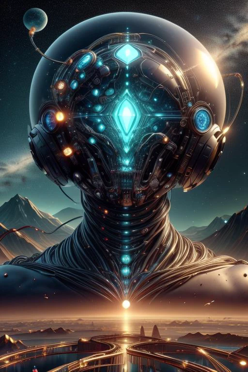ethereal fantasy concept art of masterpiece,best quality,absurdres,high details,8K,photorealistic,amazing body,at distance,cowboy shot,posing,flirting,(playful gaze, smirking:1.1),1girl,kpop idol,<lora:GemTech:1>,gemtech,scifi,internal reflections,transparent,inner details,cables,wires,<lora:Concept_-_Giger-ish_Biomechanicals_v2:0.3>,hnsrdlf style,<lora:Concept_-_Giger-ish_Alien_v1:0.3>,bigbadejo alien_monster, . magnificent, celestial, ethereal, painterly, epic, majestic, magical, fantasy art, cover art, dreamy