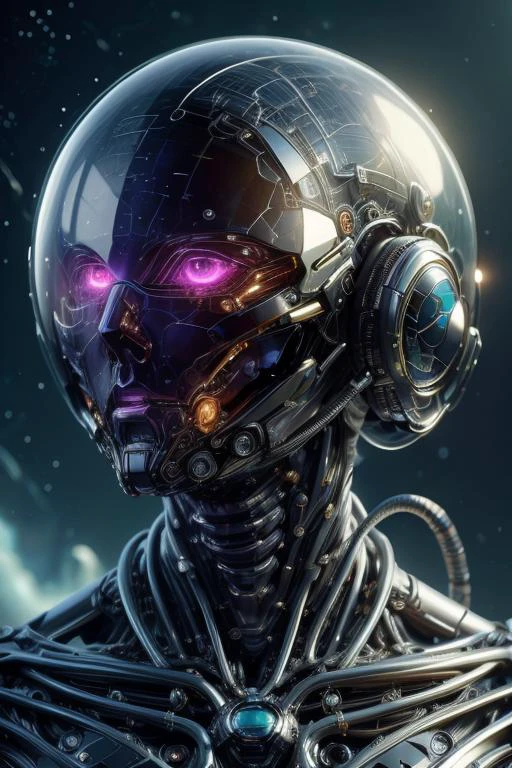 glitch style ethereal fantasy concept art of masterpiece,best quality,absurdres,high details,8K,photorealistic,at distance,cowboy shot,1girl,feminine android,<lora:GemTech:0.8>,gemtech,scifi,internal reflections,transparent,inner details,cables,wires,<lora:Concept_-_Giger-ish_Biomechanicals_v2:0.3>,hnsrdlf style,<lora:Concept_-_Giger-ish_Alien_v1:0.3>,bigbadejo alien_monster,<lora:Cyberhelmet:0.3>,cyberhelmet,helmet,cyberpunk, . magnificent, celestial, ethereal, painterly, epic, majestic, magical, fantasy art, cover art, dreamy . digital error, distorted, cyber, detailed