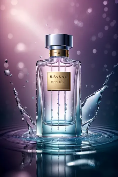 (8k, RAW photo, best quality, masterpiece:1.2),(realistic, photo-realistic:1.37),perfume,(shiny background:1.2),<lora:cosmetics_v2:0.5>,purple theme,water surface,