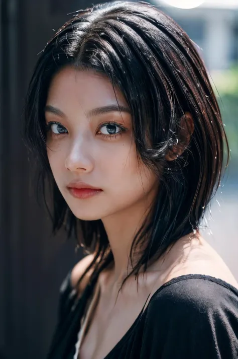 (masterpiece, best quality, beautiful quality, photorealistic, detailed lighting, extremely detailed skin, extremely detailed hair, shadows, 8k, a picture of a woman, black hair, upper body, 1girl, looking at viewer, fcPortrait:1.2), <lora:add_detail:1>, <lora:koikeeiko_lora-07:0.9:OUTALL>