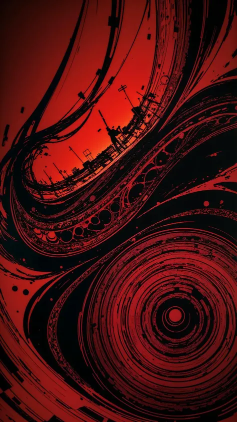 (abstract art:1.3),style of Yuko Shimizu,dark red theme,dark theme,(1girl),masterpiece,best quality,ultra high res,