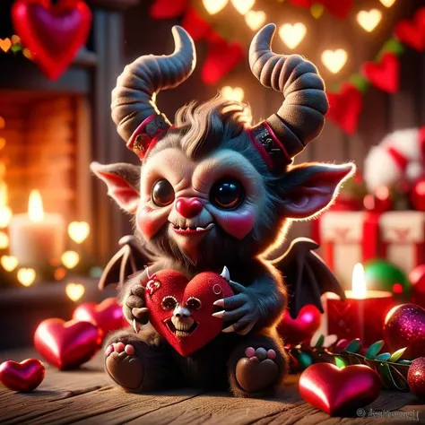 award-winning photography of a ral-smlvltnpls krampus with holiday terror, glowing, whimsical, enchanted, magical, fantasy art concept, intricate details, masterpiece, best quality, realism, hyper realistic, <lora:ral-smlvltnpls-sdxl:0.8>