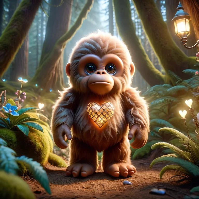 award-winning photography of a ral-smlvltnpls sasquatch with elusive nature, glowing, whimsical, enchanted, magical, fantasy art concept, intricate details, masterpiece, best quality, realism, hyper realistic, <lora:ral-smlvltnpls-sdxl:0.8>