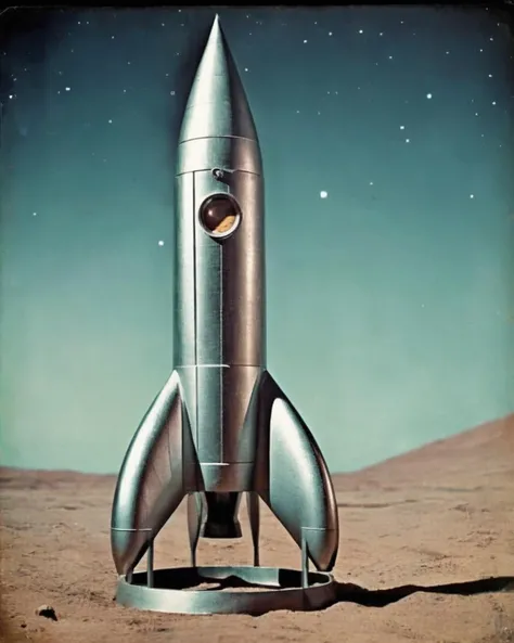 photo of a retro_rocket futuristic, in the space, sci-fi , <lora:Retro_rocket_sdxl:1.0>