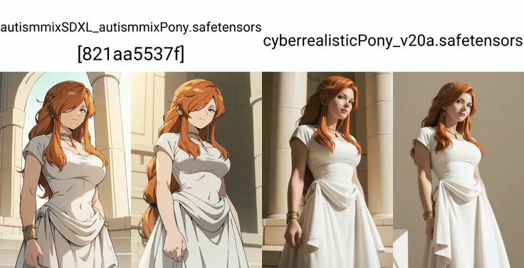 <lora:SousouNoFrieren_FlammeXL:0.8> FlammeSSnF,orange hair,long hair, green eyes,hair over one eye,large breasts,white dress,necklace,ancient greek clothes,short sleeves,long dress, Score_9, Score_8_up, Score_7_up, Score_6_up, Score_5_up, Score_4_up, BREAK,1girl in full growth, best quality, masterpiece, ultra-detailed, high quality,good quality,1 girl,(master piece,high resolution, ultra detailed,8K,16K),look at viewer