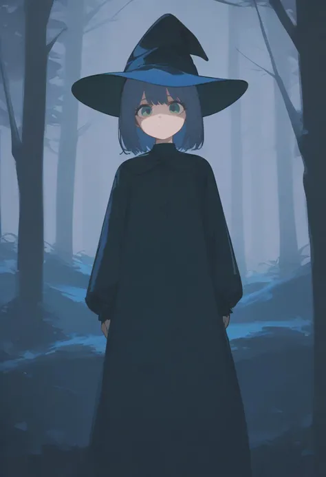 score_9, score_8_up, source_anime
1girl, solo, dark, horror, dimmed colors, spooky, film grain, BREAK green eyes, looking at viewer, witch hat, black dress, outdoors, forest, night