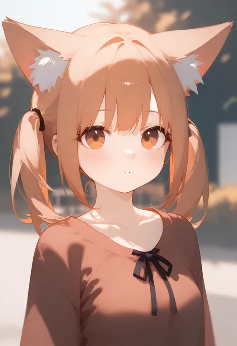 score_9, score_8_up, source_anime
score_9, score_8_up, 1girl, animal ears, solo, twintails, animal ear fluff, looking at viewer, outdoors, upper body, fox ears, orange hair, blurry background, blurry, parted lips, blush, orange eyes, ribbon, shirt, neck ribbon, depth of field, fox girl, collarbone, day, red shirt, frills