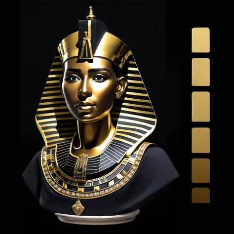 <lora:to8contrast:0.52> to8contrast   emb_blck_egpt_v4-1000 ebony  Gold and Black,bust of the queen,  gorgeous gold jewelry, goldy  Gilding,  richly detailed