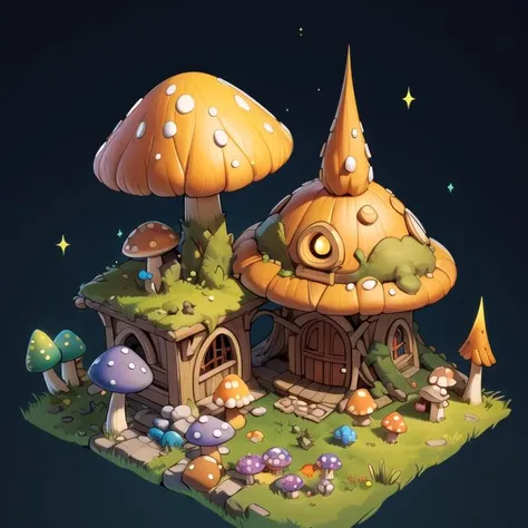 ((masterpiece,best quality)), absurdres,
<lora:Stylized_Setting_Mushrooms:1>, Isometric_Setting, Mushroom_Girl, mushrooms,
Mushroom house, magic, glowing,