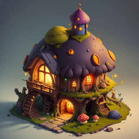 ((masterpiece,best quality)), absurdres,
<lora:Stylized_Setting_Mushrooms:1>, Isometric_Setting, Mushroom_Girl, mushrooms,
Mushroom house, magic, glowing,