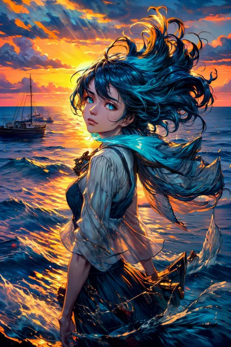 (ultra-detailed), (masterpiece), (best quality), (depth of field), (sharp focus), (cinematic lighting), (vibrant colors), <lora:more_details:1> <lora:Oil painting stick_20230710133139:0.5>, peaceful harbor town, light blue ocean, light breeze, sunny, clouds