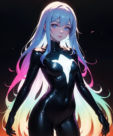 masterpiece, best quality, ultra high res, a cute girl, beautiful, high contrast, color merge gradient, glowing,, cowboy shot