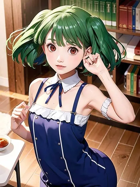 8K quality,(super masterpiece:1.3),Highest quality,Detailed Images,1 female,symmetrical beauty,10th Generation,Medium build,(smile,smile),(Green Hair,Long Hair),(Thick eyebrows,Thick eyebrows),(Droopy eyes,Green Eyes,Green Eyes,Bright Eyes),(Large Breasts,F cupの胸),Tan Skin,(School Swimsuit),(Draw the whole body),(Face directly towards the camera,Looking directly at the viewer,looking at the camera,The body faces the viewer,The body is facing the direction of the camera,Face looking straight into the camera).