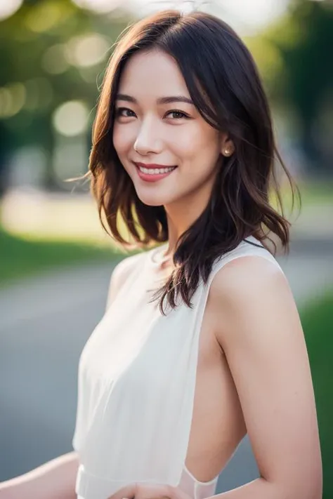 dressed, (photo realistic:1.4), (hyper realistic:1.4), (realistic:1.3),
(smoother lighting:1.05), (increase cinematic lighting quality:0.9), 32K,
1girl,20yo girl, realistic lighting, backlighting, light on face, ray trace, (brightening light:1.2), (Increase quality:1.4),
(best quality real texture skin:1.4), finely detailed eyes, finely detailed face,
(tired and sleepy and smile), (laugh), face closeup, white sheer dress,
(Increase body line mood:1.1), (Increase skin texture beauty:1.1)
<lora:llfwangluodan:0.7>