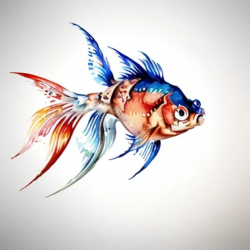 a fish swinning in a glass <lora:Colorwater_v1>