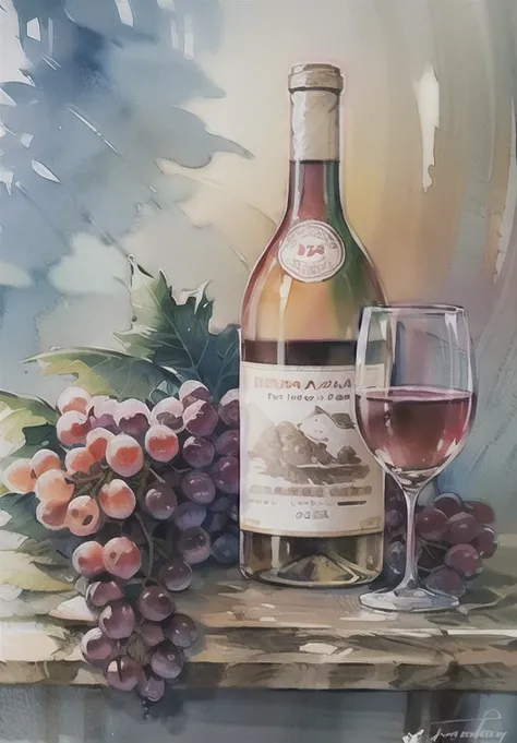 <lora:Colorwater_v2:1>, bottle, cup, wine glass, wine, grapes, table, (illustration:1.1),(best quality),(masterpiece:1.1), (colorful:0.9),(panorama shot:1.4),(ink splashing),(color splashing),no humans