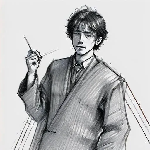 ,a man, (literary sketch:0.6, quick sketch:0.6, 5 Minute Drawing Challenge:1, simple lines:1.6), not colors,
