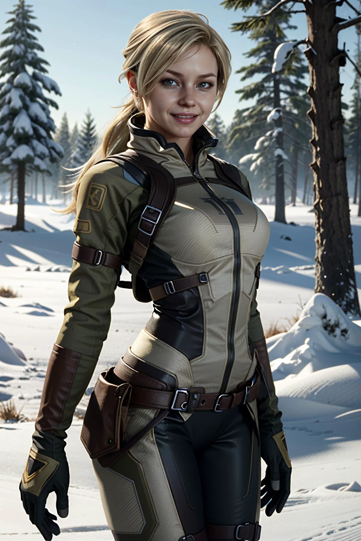 ((ultra detailed, masterpiece, absurdres))
<lora:MKCassie:0.8>
MKCassie, 1girl, looking at viewer, long hair, blonde hair, in a winter wonderland, cowboy shot, winter clothing, smile
