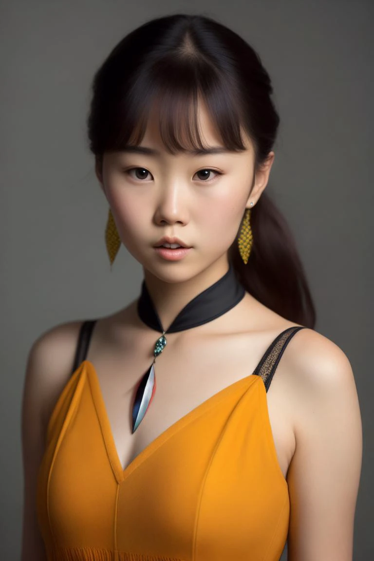 a profesional picture of 1girl Trixi - north korean girl with extra slim body and small breasts, sly facial features and perky nose, big naive black eyes, balck fishtail hairstyle, she wear fringed rags BREAK, ultrasharp, ultradetailed, perfect quality, masterpiece, intricated details, ultra clear, <lora:add_detail:0.4>, <hypernet:sxzBloom_sxzBloom:0.3>, AS-YoungerV2 hotify, vivid colors by Jan Urschel by Noah Bradley <lora:WitchcraftPunkAI:0.77> WitchcraftPunkAI