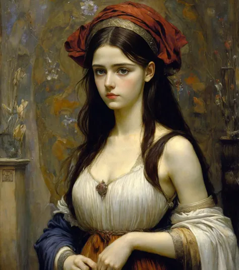 Classical art portrait painting, (Academic Art), by John William Waterhouse