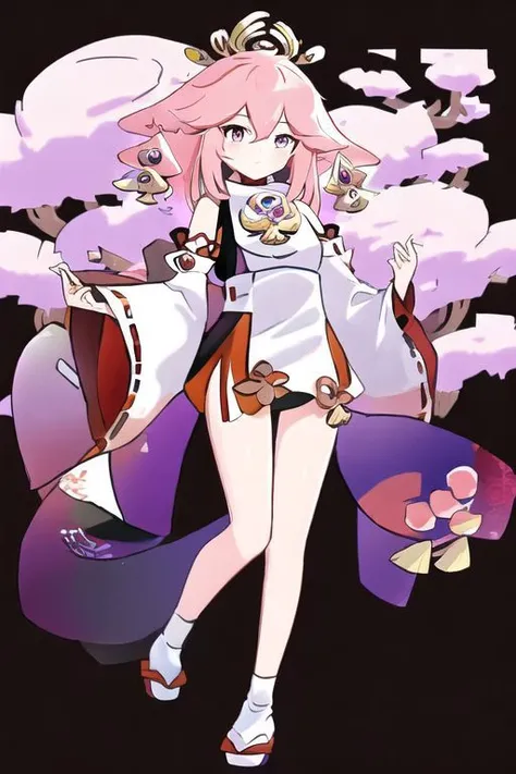 Girl, Yae miko, japanese clothes, full body, Master piece, ultraHD
