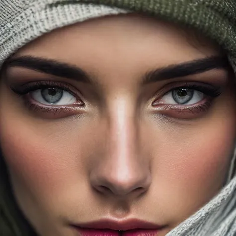 extreme Close-up photography of the face of a 20 years old  Bosnian woman, (by Alyssa Monks:1.1), by Joseph Lorusso, by Lilia Alvarado, beautiful lighting, sharp focus, 8k, high res, Masterpiece, Nikon Z9, Award - winning photograph, soft skin, sharp eyes, round iris,  rz884n4l0g,  <lora:rzAnalog1521_sd1510768:1>