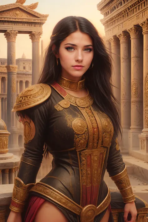 a young girl in a roman city, romanworld <lora:RomanWorldBmar:1> BREAK disheveled Jet Black hair BREAK (professional DSLR photo), sharp focus, 8k uhd, dslr, soft lighting, high quality, (photorealistic:1.3), intricate detail, detailed facial features, high detail, smooth, aesthetic, extremely detailed