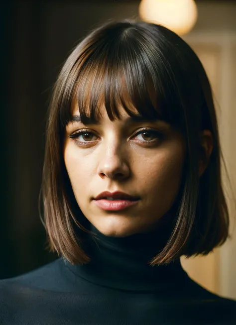 A stunning intricate full color portrait of (sks woman:1), wearing a black turtleneck, epic character composition, by ilya kuvshinov, alessio albi, nina masic, sharp focus, natural lighting, subsurface scattering, f2, 35mm, film grain, <lora:lora_rashida_v1_from_v1_160:1>