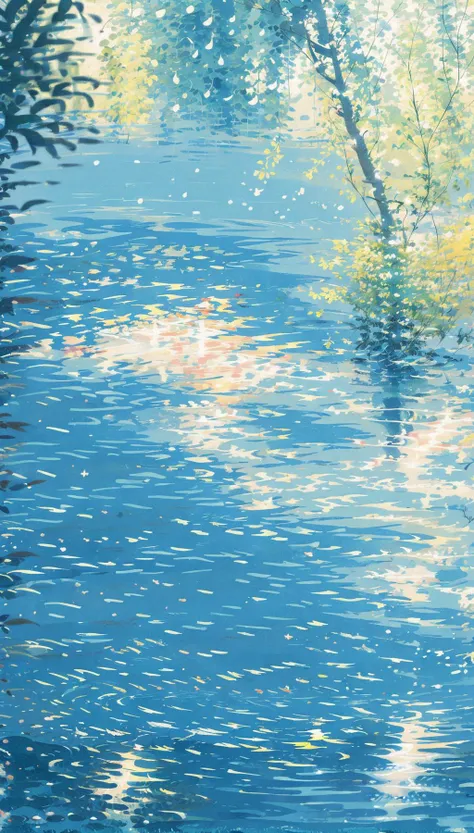 solo, outdoors, abstract, colorful, 1girl, no humans, scenery, water  <lora:water_20230709214459:0.75>