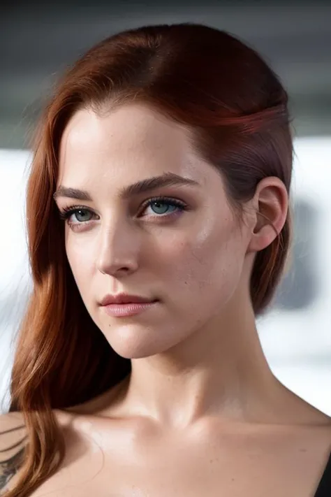 (closeup:1.0) photo of (CR-RileyK3ough-frankyfrank2k:0.9) as a (young:1.0) woman, (oiled shiny skin:1.0), (tilted angle shot:1.1), (slick undercut hair:1.0),
(8k uhd:1.0), (best quality:1.0), (masterpiece:1.0), (sharp focus:1.0),