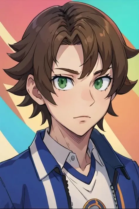 masterpiece, best quality, illustration, 1boy, solo, male focus, looking at viewer, upper body, , <lora:ryou_oohiro:0.74>, ryou_oohiro, brown hair, green eyes, , scally cap, ,