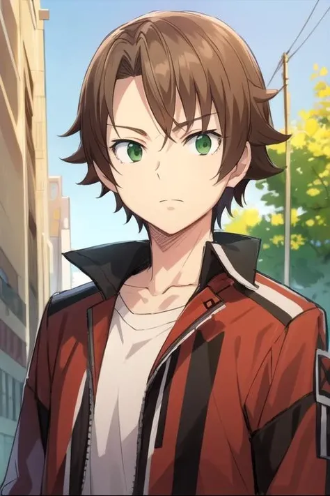 masterpiece, best quality, sketch, 1boy, solo, male focus, looking at viewer, upper body, , <lora:ryou_oohiro:0.74>, ryou_oohiro, brown hair, green eyes, , sci-fi,