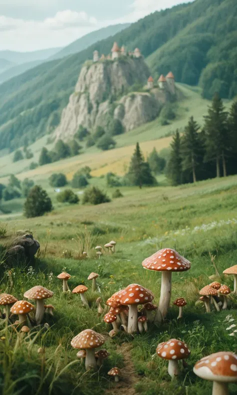 score_9, score_8_up, score_7_up,
scenery, medieval fantasy, mushroom, nature, epic, landscape, highly detailed, detailed skin, depth of field, film grain